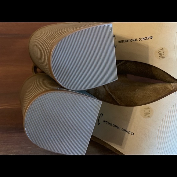 🍂SALE🍂 INC Brown Suede Leather Heeled Sandals Size 10 - Picture 11 of 14